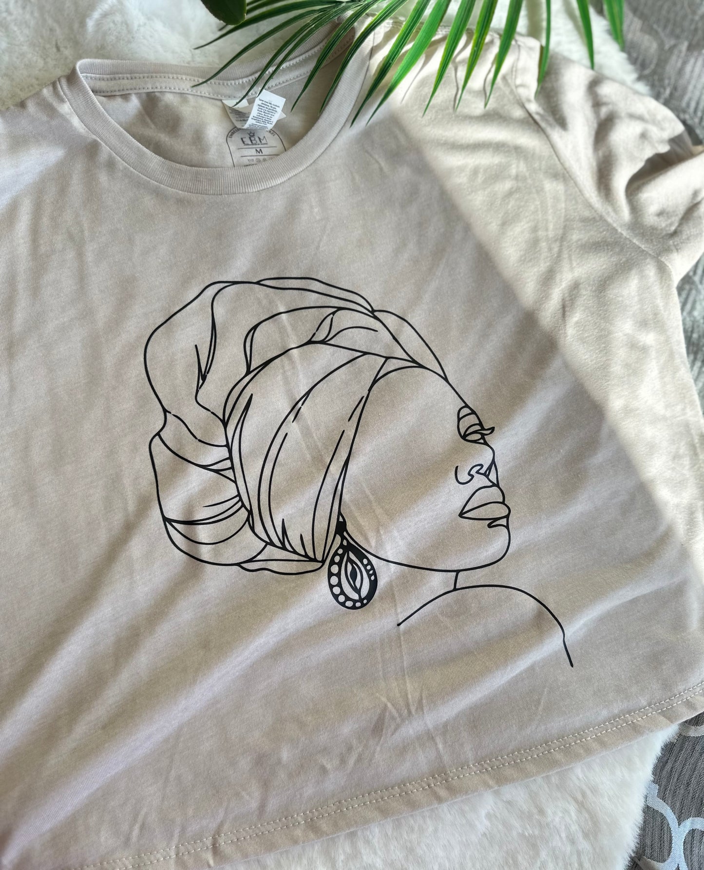 Afro Line Art Crop Top