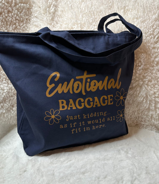 Emotional Baggage Tote Bag Blue
