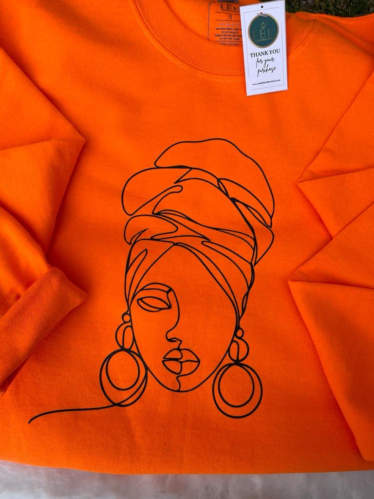 Afro line Art safety Orange