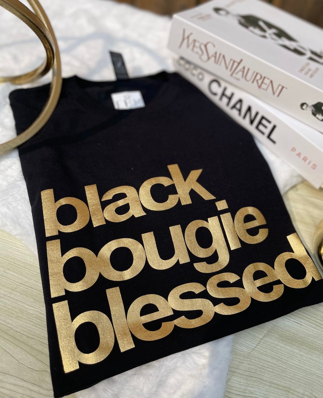 EBM’s black bougie blessed crewneck sweater