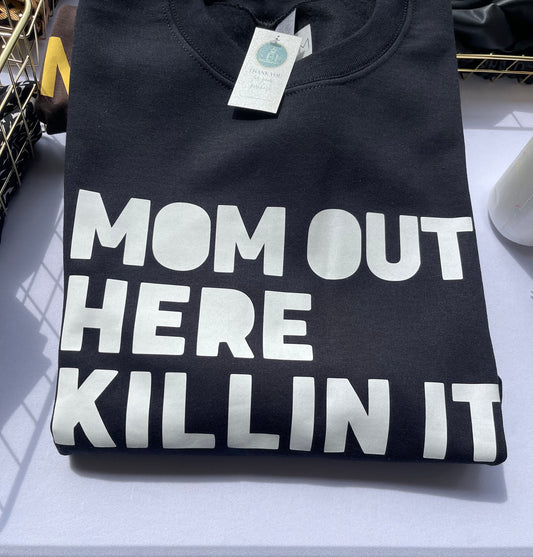 EBM’s Mom out here killin it Crew neck sweater
